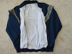 U S Air Force Jacket Blue with Stitched Letters and Silver Reflective Stripes L