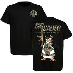 Sig Sauer Tactical Penguin Graphic T-Shirt, When It Counts 2A Shooter Tee