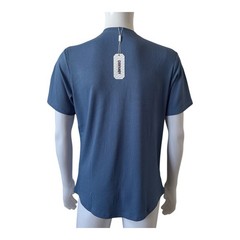 Coofandy Ribbed Henley Shirt Mens Medium Blue Short Sleeve Pocket Casual Top NWT