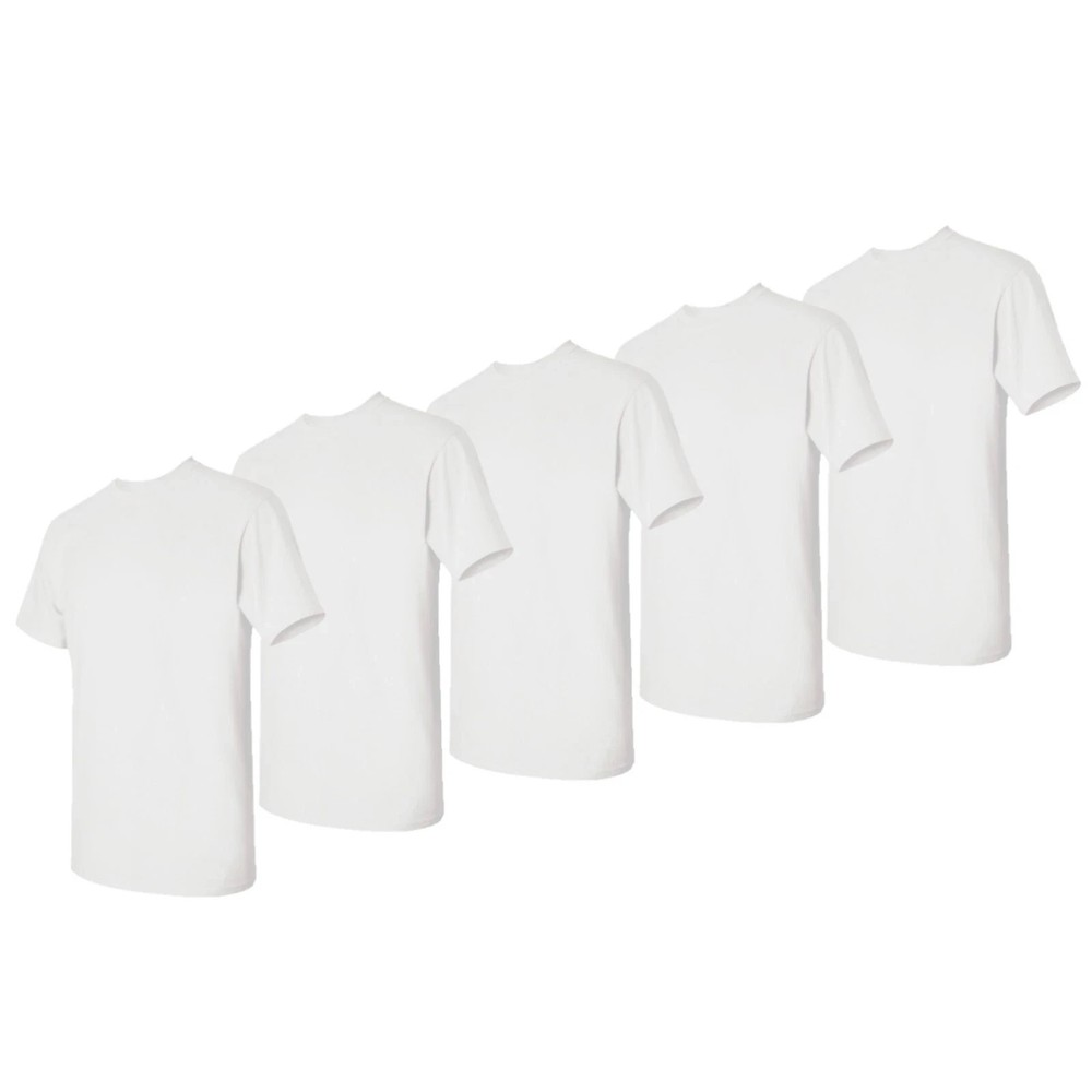 Gildan Heavy Cotton XL T-Shirt Unisex Plain Short Sleeves 5-Pack Tees Bulk Lot
