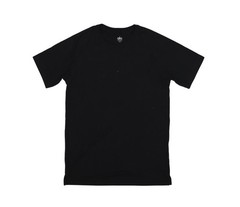 Alo Shirt Mens Small Black Solid Tagless Tri Blend Jersey Crewneck T-Shirt Tee