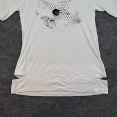Helmut Lang Medium Disco Ball Graphic Sliced Hem T-Shirt in Optic White