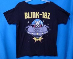 T-Shirt Blink-182 UFO Rabbit Raw Cutaway Neckline & Bottom Pop & Skate Punk
