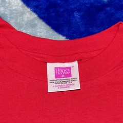 Vintage Hanes Her Way Made in the USA Red Blank Single Stitch T-Shirt Size XL