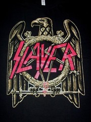 FREE SAME DAY SHIPPING New Classic SLAYER GOLD EAGLE Logo BIG PRINT Shirt XL