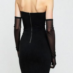 Long Black Lace Sheer Opera Gloves for Women 1920s Flapper Bridal Prom