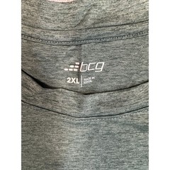 BCG Mens 2XL Heather Green Active Performance Short Sleeve Crewneck T-Shirt