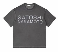 Size Large, Satoshi Nakamoto T-shirt designer color Gray, 100 % Cotton
