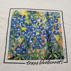 Vintage 1995 Texas Bluebonnets Wildflower Floral Art Graphic T-Shirt USA Medium