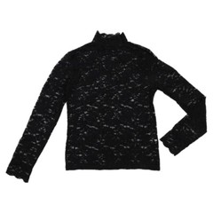 Women Long Sleeves Blouse Turtleneck T-shirt Stretch Lace Bottoming Tops