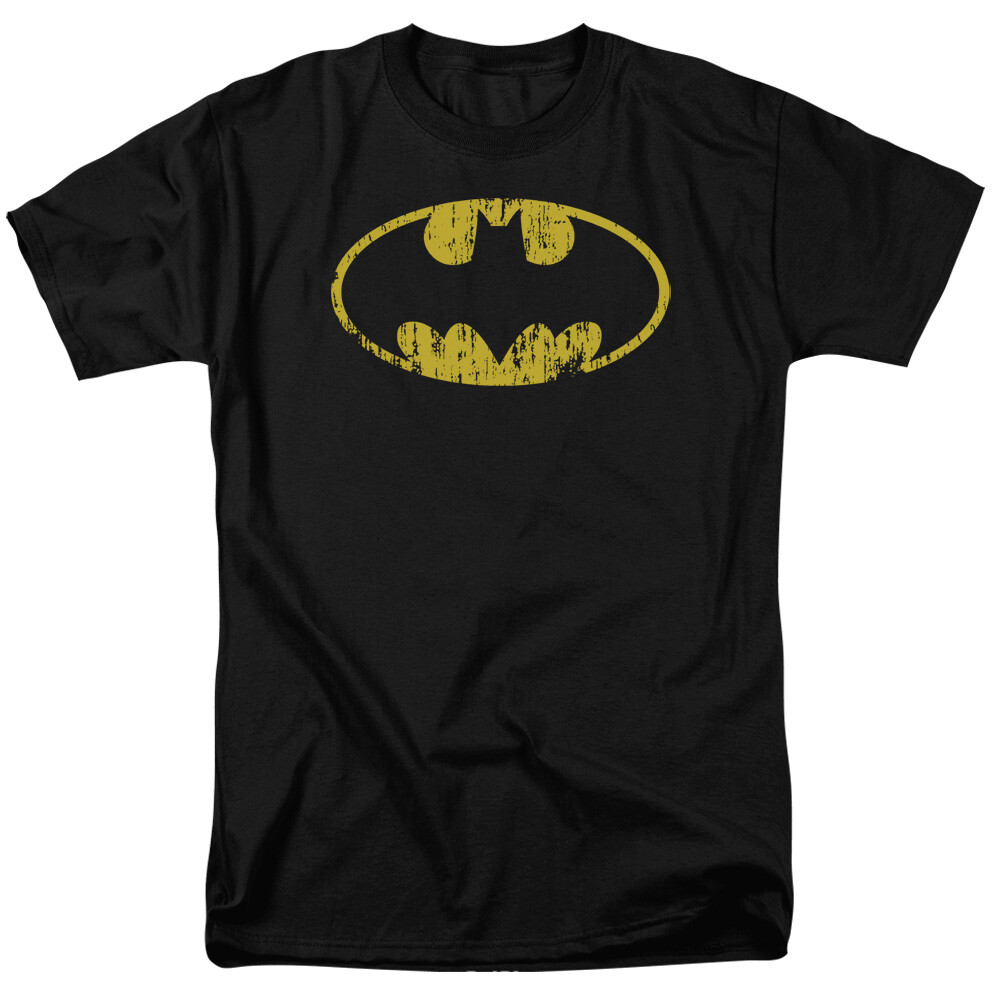 Batman Classic Logo Distressed DC Comics Licensed Adult T-Shirt