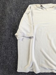 Per Lui Per Lei by Kukki Silk T Shirt Mens Large Beige Short Sleeve Crewneck