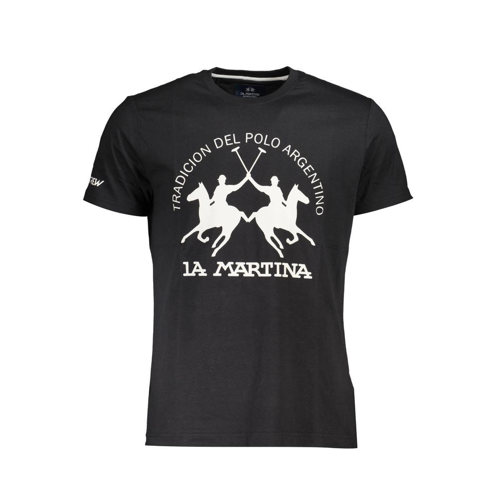 La Martina Black Cotton Men’s T-Shirt