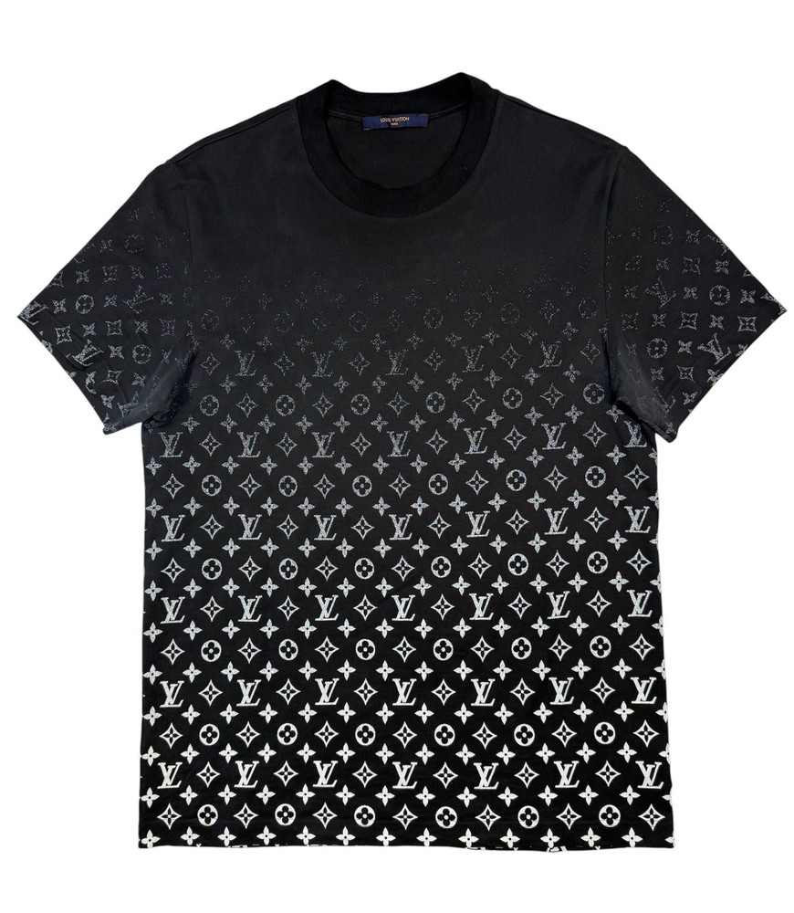 Louis Vuitton Monogram Gradient T-Shirt Black White Size M Italy #6