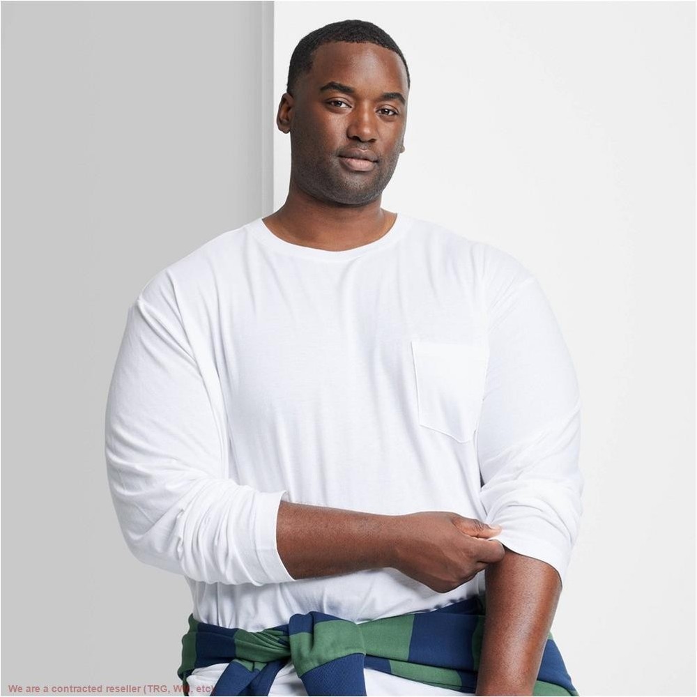Men’s Big & Tall Long Sleeve T-Shirt White 2XL *SEE DEAL!!!*
