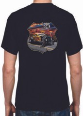 Adult DryBlend® T-Shirt – ( MEET ME ON ROUTE 66- HOT ROD / PIN-UPS / HOTTIES)