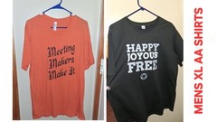 Clothes: MEN’S 2pc Alcoholics Anonymous T-shirt Lot (X-LARGE) black & Orange
