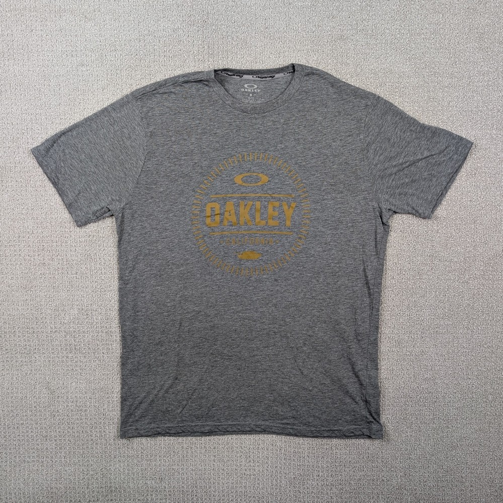 Oakley Military Tank Graphic Shirt Gray Mens XL Hydrolix Wicking Software Y2K