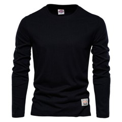 Zonbailon men’s long sleeve Fashion leisure sports pure cotton T-shirt