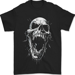 Screaming Skull Goth Horror Heavy Metal Gothic Mens T-Shirt 100% Cotton