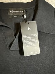 Pure Cotton Knitted Open Collar Long Sleeve Black Small-Brand Tailored Athlete