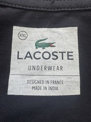 Lacoste Underwear Supima Cotton T-Shirt Men’s XXL Black Crew Neck Tee