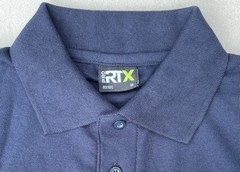 Mens Rich Cotton Polo TShirt SAAB Embroidered Chest Roundel & Sleeve Navy Blue