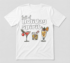 Full Of Holiday Spirit Cocktail Unisex Tee White T-shirt