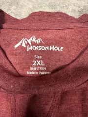 LOT OF 2 Jackson Hole Men’s 2XL Blue & Red LS Crewneck Shirts SEE DESCRIPTION