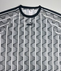 Puma The NeverWorn Geometric Pattern Tee Mens XL Gray Black White T-Shirt Retro