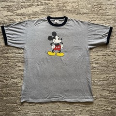 Vintage Mickey Mouse Disney Store Ringer Tee Men’s XL Gray Cartoon Classic USA