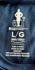 Elf Movie Santas Coming OMG I know Him Short Sleeve Crew Blue Shirt Size Large L