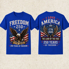 250th Anniversary America T-Shirt, 250th Years Of Freedom Size S-5XL