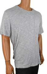 And Now This Mens T-shirt New XXL Gray Crew Neck Short Sleeve Ribbed Pocket