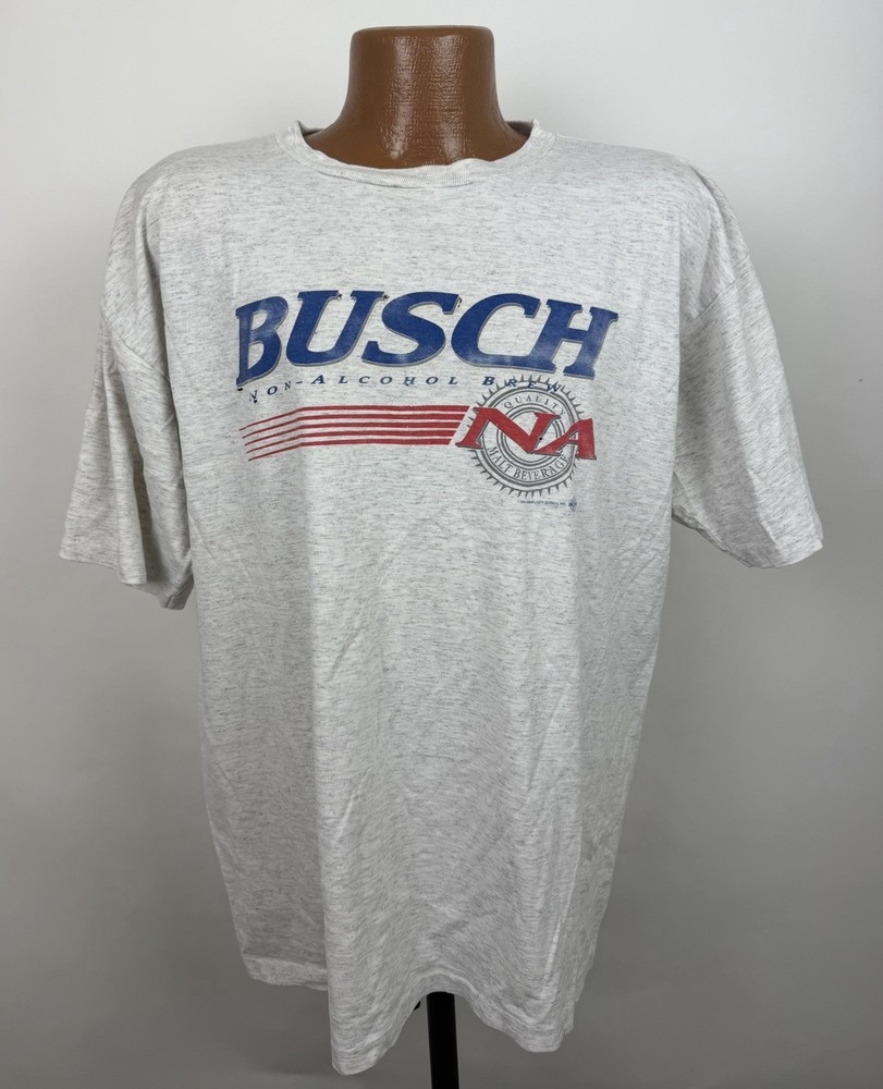 Vintage Busch Beer Shirt Mens XL 90s Busch Non Alcoholic Beer T-shirt Distressed