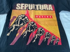 VINTAGE 2001 t shirt SEPULTURA “Nation” M&O knits black med. FREE SHIPPING!!