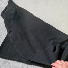 Polo Jeans Co Ralph Lauren Mens XL Thermal Shirt Black Waffle Knit Flag Logo