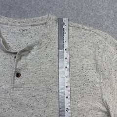 J Crew Henley Shirt Mens Large Gray Speckled Long Sleeve Casual Jersey Tee