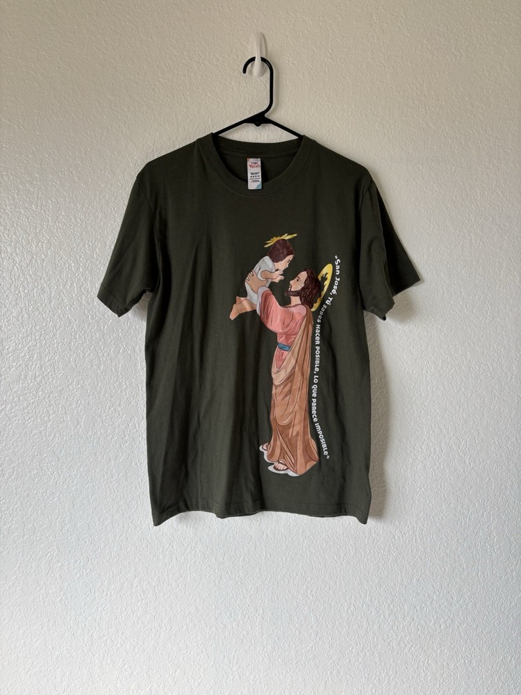T-shirt with image of San Jose, Olive Green color Size L NWOT