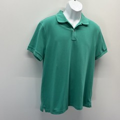 J Crew Flex Piqué Polo Untucked Shirt Green Men’s SZ Large