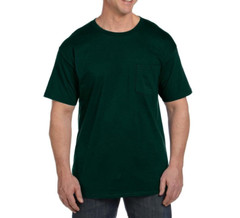 Hanes Beefy-T Shirt with Pocket Green XL 05190 100% Cotton Pre-shrunk New