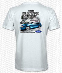 1993 FORD SVT MUSTANG COBRA Full Color DTG PRINTED T-Shirt BLACK, RED & TEAL