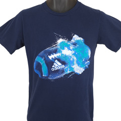 Adidas Football T Shirt Mens Size Small Blue Sports Go To Tee