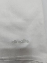Adidas Men White Striped Climate T-Shirt Size M Regular Crew Neck Logo