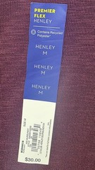 Apt. 9 Men’s Premier Flex Long Sleeve Henley Shirt Medium Burgundy Slub Cotton