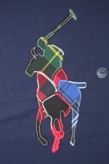 Polo Ralph Lauren Men’s Long Sleeve Plaid Patchwork Big PONY Shirt Navy 3LT