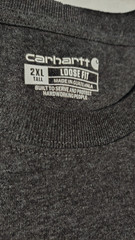 Carhartt Men’s Crew Neck T-shirt Dark Gray 2x TALL W/ Pocket Loose Fit Relaxed