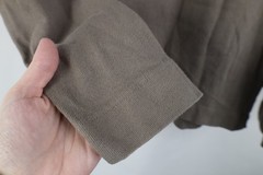 AYR All Year Round Mens Small Blank Cotton Ribbed Knit Long Sleeve T-Shirt Beige