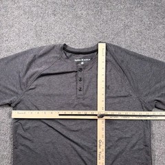 Hurley Buckle Henley Shirt Mens Medium Gray Short Sleeve Raglan