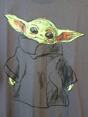 Star Wars Standing Child Men’s Baby Yoda Grey T-shirt Multisize NWT